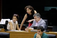 Ainhoa Unzu, María Chivite, Santos Cerdán (G.P. PSN), Rubén Velasco (G.P. Podemos-Ahal Dugu)