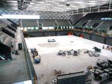 Vista general del estado de las obras en el Reyno Navarra Arena