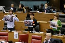 Protesta de Parlamentarios de Podemos-Ahal Dugu contra el preacuerdo entre la UE y Turquía en torno a los refugiados