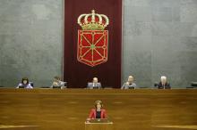 Yolanda Barcina, Presidenta del Gobierno, al inicio de su intervención
