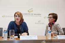Ainhoa Aznárez, Presidenta del Parlamento de Navarra, Eloísa Ramírez, vicerrectora de la UPNA