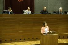 Yolanda Barcina, durante la intervención que ha abierto el Debate sobre el Estado de la Comunidad