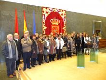 Miembros del Hogar de Jubilados de Viana, en la Sala Institucional