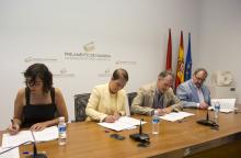 Laura Pérez (Podemos-Ahal Dugu), Uxue Barkos (Geroa Bai), Adolfo Araiz (EH Bildu), José Miguel Nuin (Izquierda-Ezkerra)