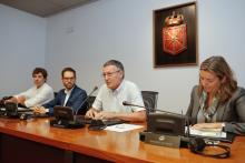 Patxi Leuza (Geroa Bai), presidente, Sergio Sayas (UPN), vicepresidente, Eduardo Santos (Podemos-Ahal Dugu), secretario