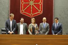 Parlamentuko Mahaiko kideak: Maiorga Ramírez, Unai Hualde, Ainhoa Aznárez, Alberto Catalán, Oscar Aranguren