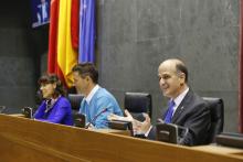 Alberto Catalán, Presidente del Parlamento, Samuel Caro y Maite Esporrín