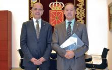 Alberto Catalán, Presidente del Parlamento, Román Felones, presidente del Consejo Social de la UPNA