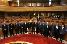 Catalán, con el resto de Presidentes, en el Salón de Plenos del Parlamento de Galicia