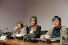 Tatjana Zdanok, Martina Anderson y Tere Sáez, presidenta de la Comisión