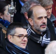El alcalde de Sangüesa, Ángel Navallas, y Catalán.