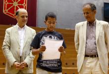 Niño saharaui agradeciendo el recibimiento en Navarra