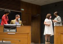 Inma Jurío, Vicepresidenta Segunda, Ramón Alzórriz (PSN), Marta Álvarez (Navarra Suma), Ainhoa Aznárez (Podemos-Ahal Dugu)